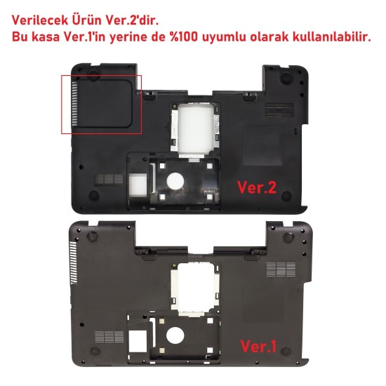 Toshiba Satellite C850, C855 Notebook Alt Kasa - Siyah - Ver.2-Ver.1