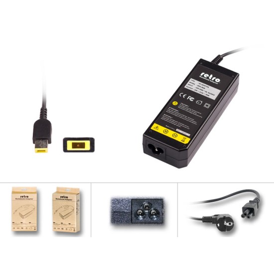  Lenovo 90W Dikdörtgen Pinli Uç (Usb Tip) Notebook Adaptör RNA-IB08