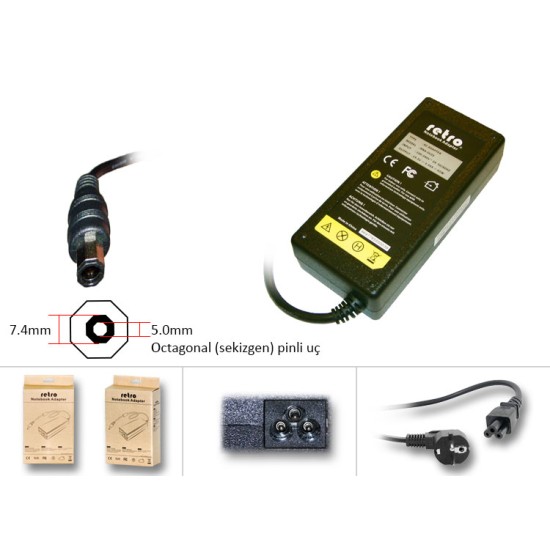  Dell 65W Pinli Sekizgen Uç Notebook Adaptör RNA-DL03