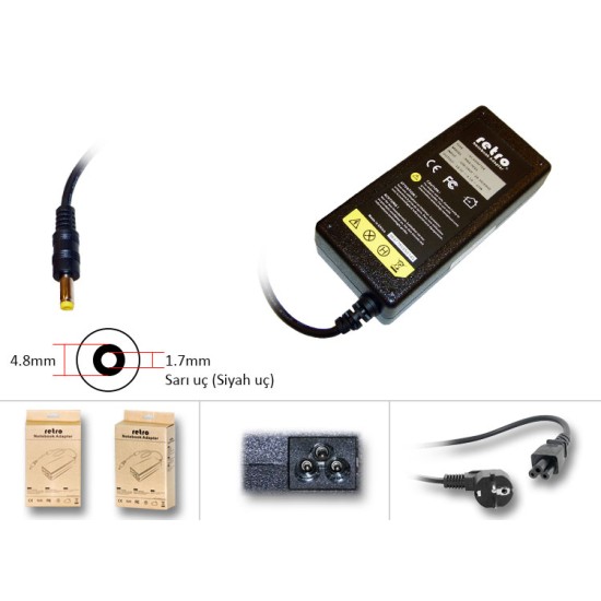  Hp Compaq 65W Sarı Uç Notebook Adaptör RNA-HC01