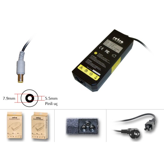  Ibm Lenovo 90W Yuvarlak Pinli Uç Notebook Adaptör RNA-IB04