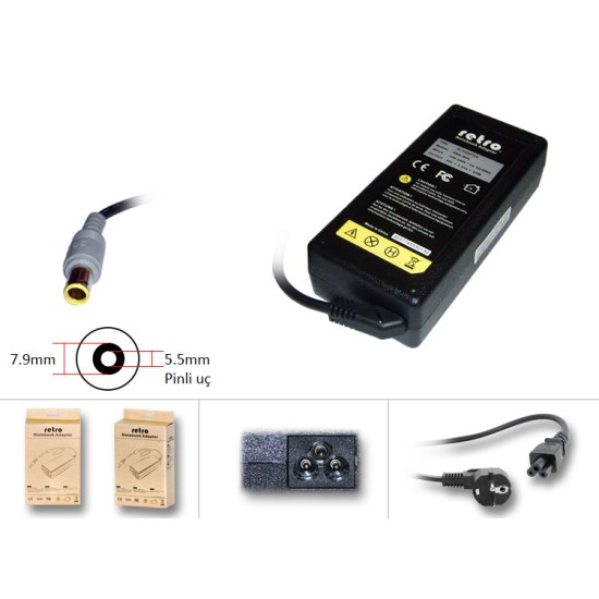  Ibm Lenovo 65W Yuvarlak Pinli Uç Notebook Adaptör RNA-IB05