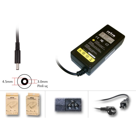  Dell 65W Pinli Uç 4.5mm Notebook Adaptör RNA-DL10