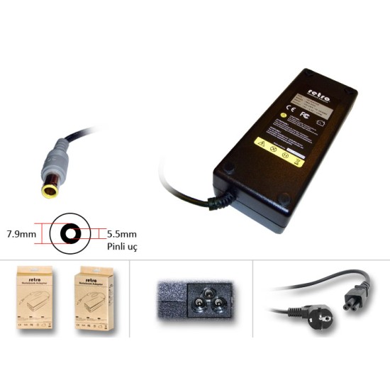  Ibm Lenovo 135W Yuvarlak Pinli Uç Notebook Adaptör RNA-IB12