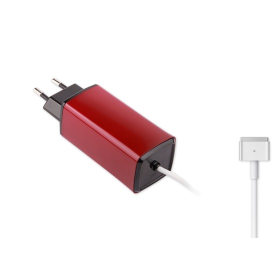 -Color, Apple MacBook 85W MagSafe 2 Mini Adaptör - Kırmızı