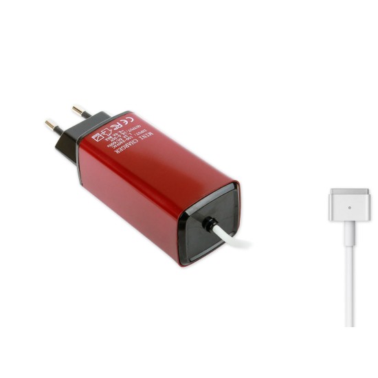 -Color, Apple MacBook 85W MagSafe 2 Mini Adaptör - Kırmızı