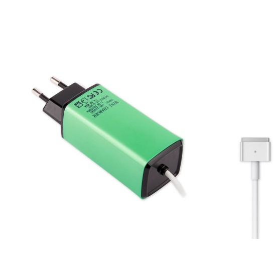-Color, Apple MacBook 85W MagSafe 2 Mini Adaptör - Yeşil