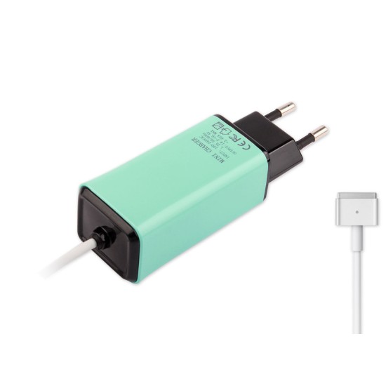 -Color, Apple MacBook 45W-60W MagSafe 2 Mini Adaptör - Turkuaz