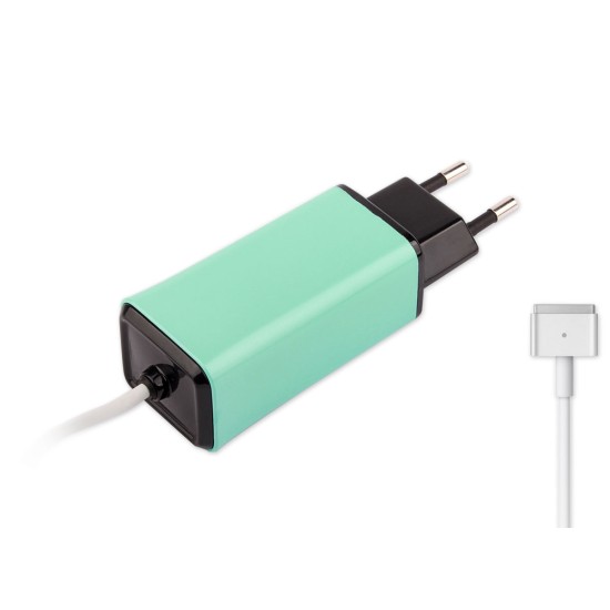 -Color, Apple MacBook 45W-60W MagSafe 2 Mini Adaptör - Turkuaz