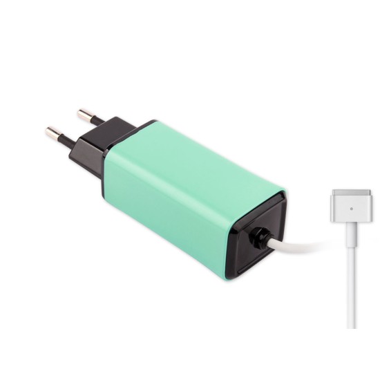 -Color, Apple MacBook 45W-60W MagSafe 2 Mini Adaptör - Turkuaz