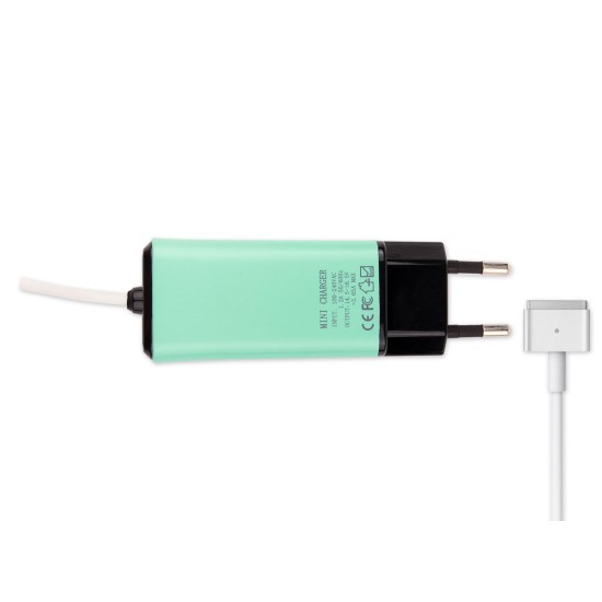 -Color, Apple MacBook 45W-60W MagSafe 2 Mini Adaptör - Turkuaz