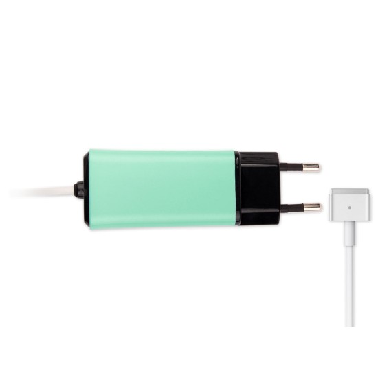 -Color, Apple MacBook 45W-60W MagSafe 2 Mini Adaptör - Turkuaz