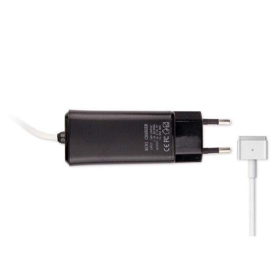 -Color, Apple MacBook 45W-60W MagSafe 2 Mini Adaptör - Siyah