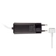 -Color, Apple MacBook 45W-60W MagSafe 2 Mini Adaptör - Siyah