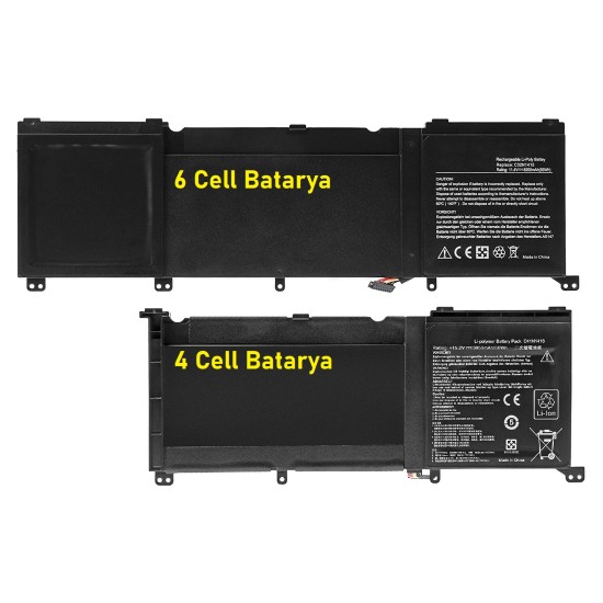  Asus ROG G501J, G501JW, C32N1415 Notebook Bataryası - 6 Cell