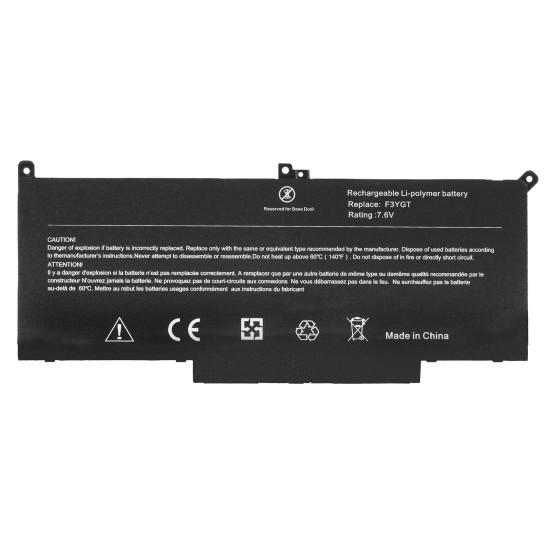  Dell Latitude 7280, 7290, 7380, 7390, F3YGT Notebook Bataryası - Ver.2 - 4 Cell