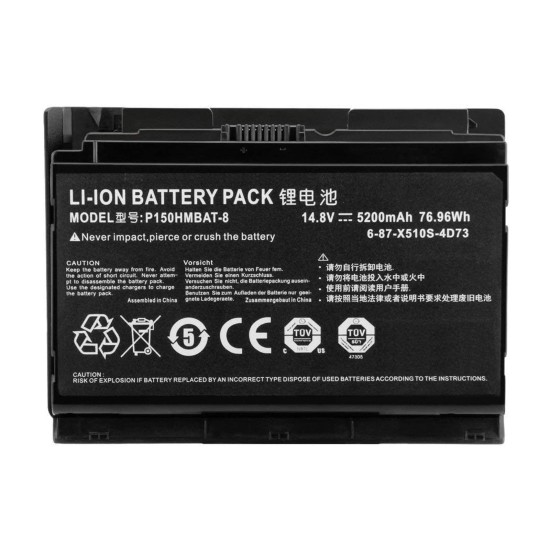  Clevo P150HMBAT-8 Notebook Bataryası - Ver.1