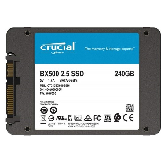 Crucial BX500 240GB 3DNAND SSD Disk CT240BX500SSD1