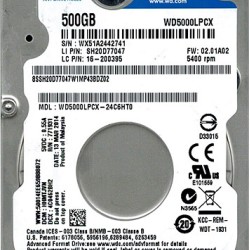 WD BLUE 2.5" 500GB 32MB 5400RPM WD5000LPCX