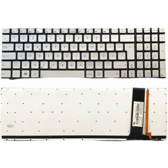 Asus N750, N750J, N750Jk, N750Jv Notebook Klavye Silver