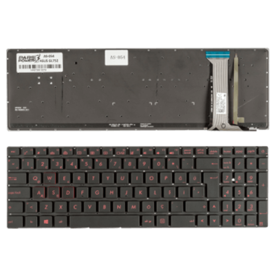 Asus VivoBook Pro N752VX Klavye Siyah Işıklı